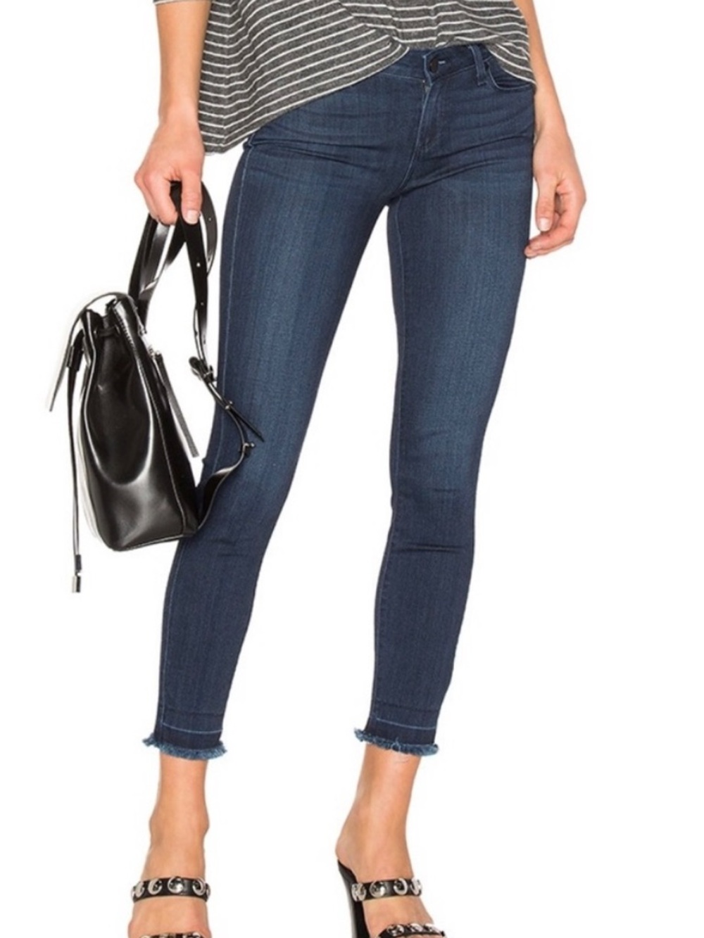 Paige jeans verdugo crop denim blue raw hem pants size 26